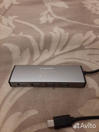 Хаб (разветвитель) Digma HUB-4U2.0-UC-DS