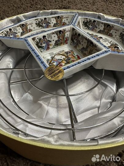 Менажница вращающаяся новая фарфор Kaori Япония