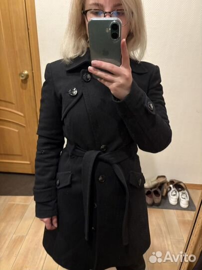 Пальто шерстяное демисезонное mosaic утеплённое 42