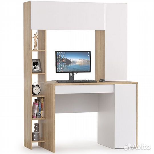 Стол компьютерный Комфорт 12.71 цвет дуб сонома/бе