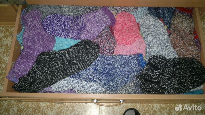 Вязаные теплые носки