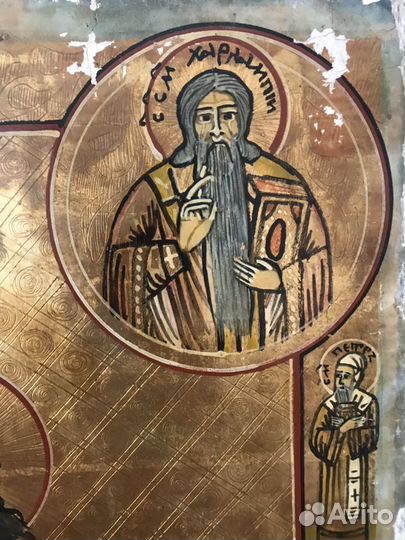 Большая Икона Иоан и Ирина на золоте