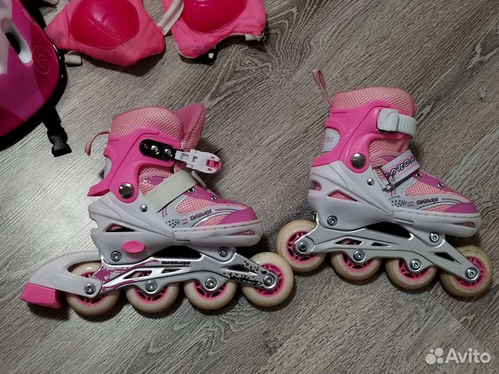 Роликовые коньки детские раздвижные с защитой