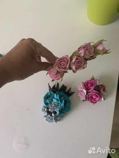 Заколка брошки ободок ручная работа