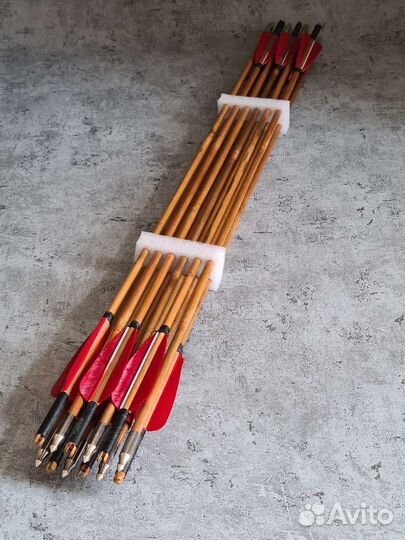 Стрелы для лука 12 штук, бамбуковые