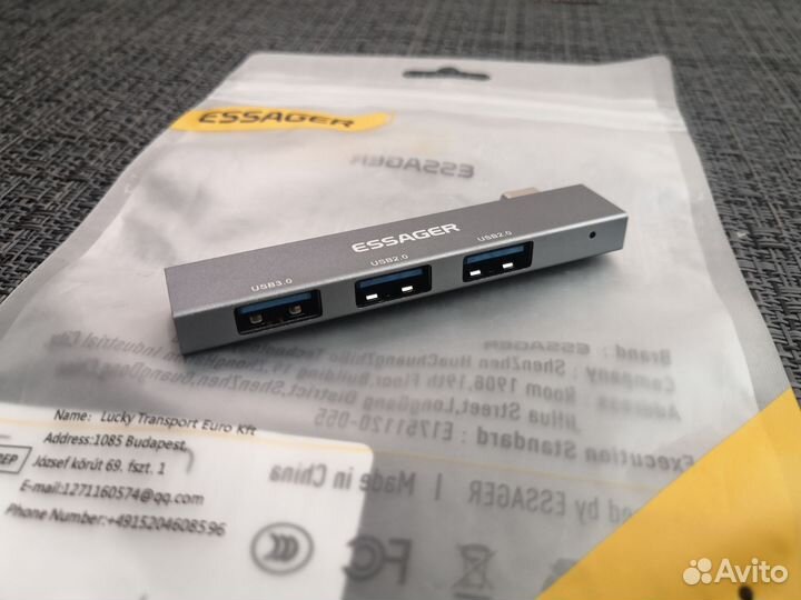 USB хаб Essager Type-C - USB 2.0/3.0