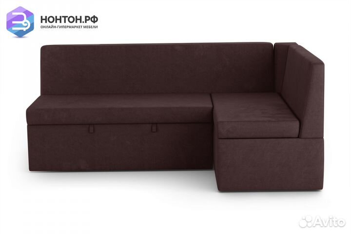 Кухонный угловой диван дельфин Орион коричневый