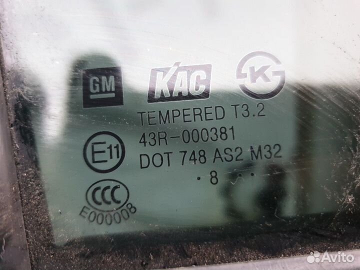 Стекло двери задней правой Chevrolet Lacetti