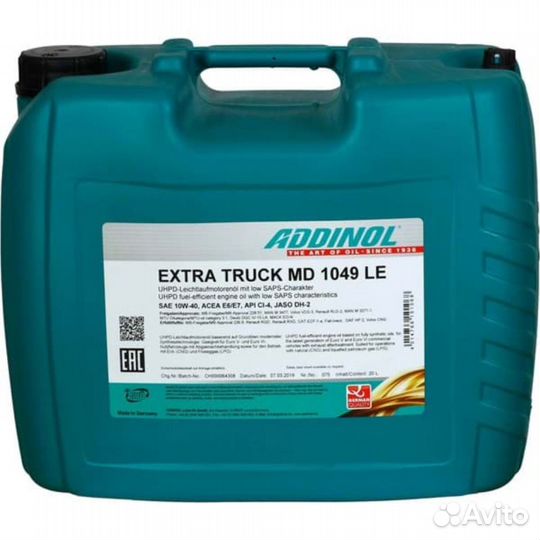 Масло Моторное Addinol Extra Truck MD 1049 LE 20L