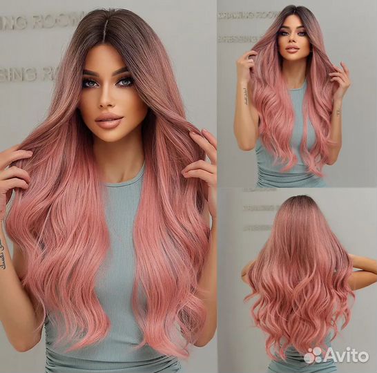 Парик розовый новый