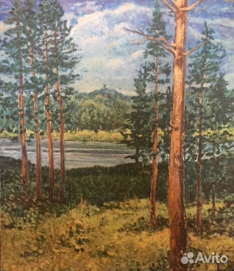 Картина холст масло То солнце то дождь