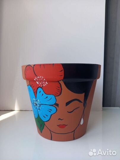 Кашпо для цветов ручная роспись