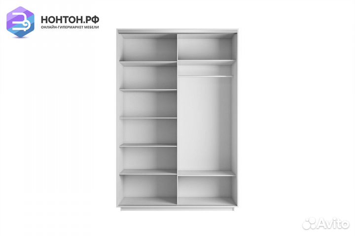 Шкаф-купе 2-х дверный Нонтон фото №1008 / белый сн