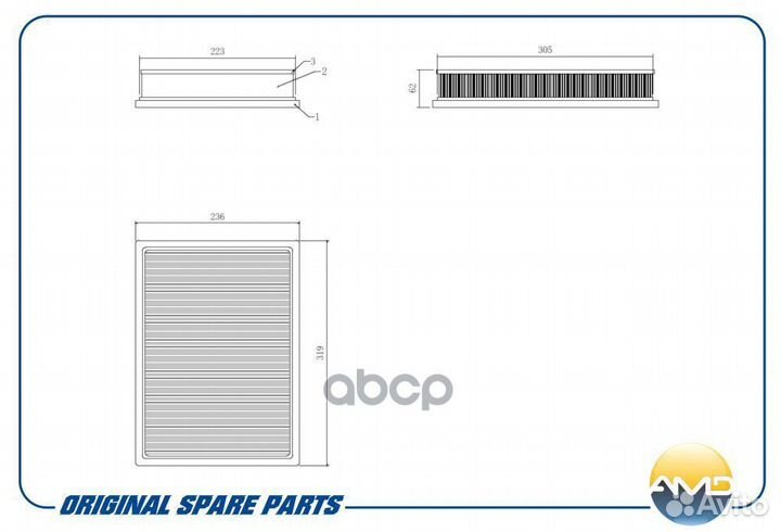 Фильтр воздушный toyota (Land Cruiser Prado III