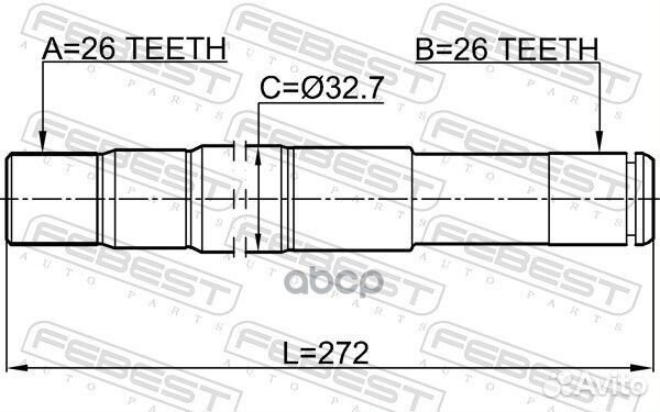 Полуось правая 26X272X26 1412rexrh Febest