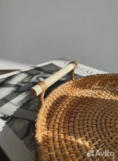 Ротанговый поднос для сервировки, мелочей