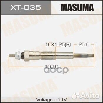 Свеча накаливания toyota XT035 Masuma