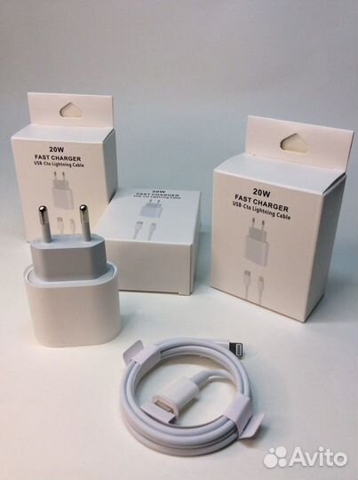 Блок + кабель быстрой зарядки 20w Apple