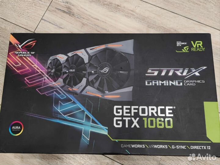 Видеокарта gtx 1060 6gb asus strix