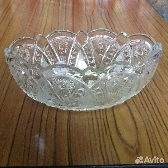 Вазочка-конфетница, хрусталь СССР, прошлый век