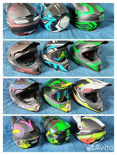 Шлем кроссовый эндуро комплект