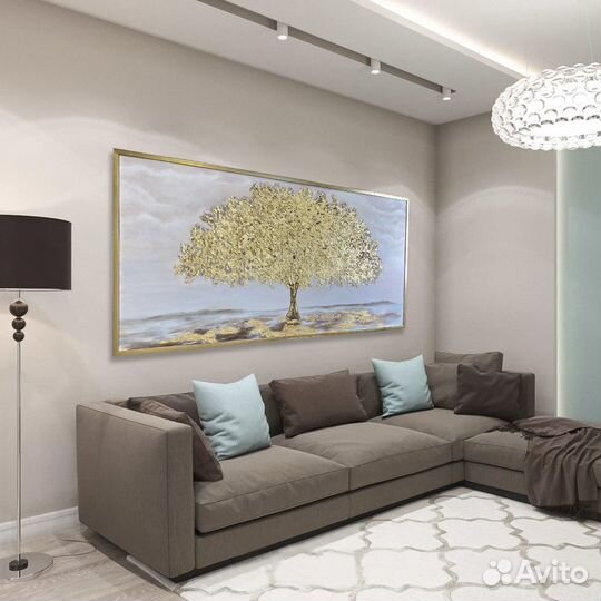 Картина на холсте золотое дерево