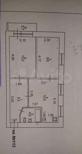 3-к. квартира, 51 м², 1/5 эт.
