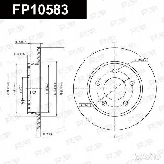 Диск тормозной FP10583 FAP Россия
