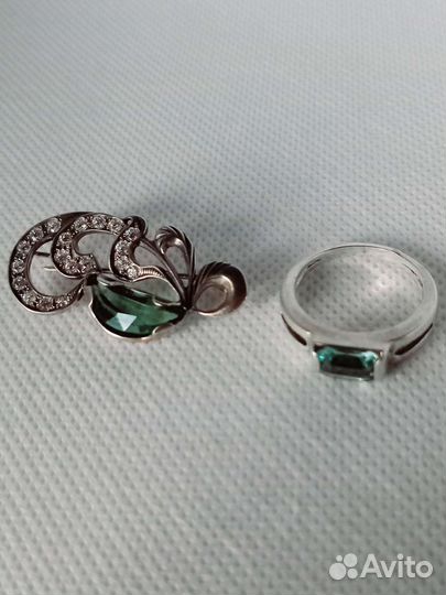 Кольцо, серебро 925, празиолит