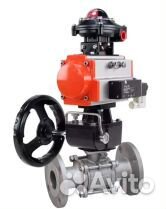 Кран шаровой DN.ru кшфпт 316.180 Ду20 Ру40, трехсоставной полнопроходной фланцевый, нержавеющая стал