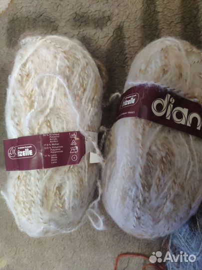 Пряжа для вязания мохер,остатки