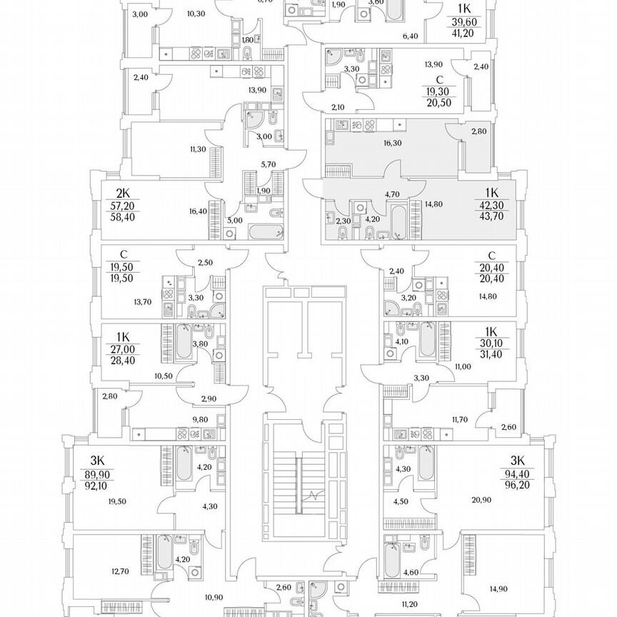 1-к. квартира, 43,7 м², 13/13 эт.