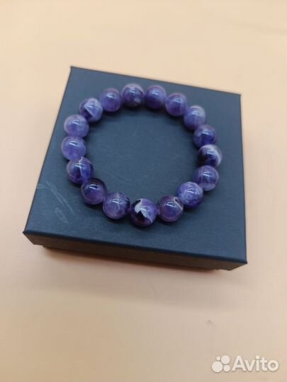 Браслет лавандовый аметист 10 мм