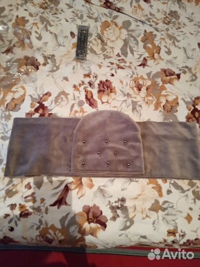 Продается шапка и снуп коричневый цвет