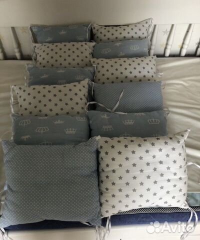 Бортики в детскую кроватку 12 подушек