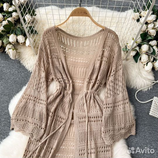 Кардиган женский длинный