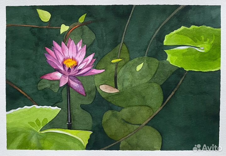 Акварель «Пруд»