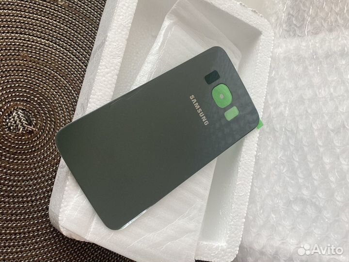 Цветное стекло заднее на Samsung s6 edge зеленое