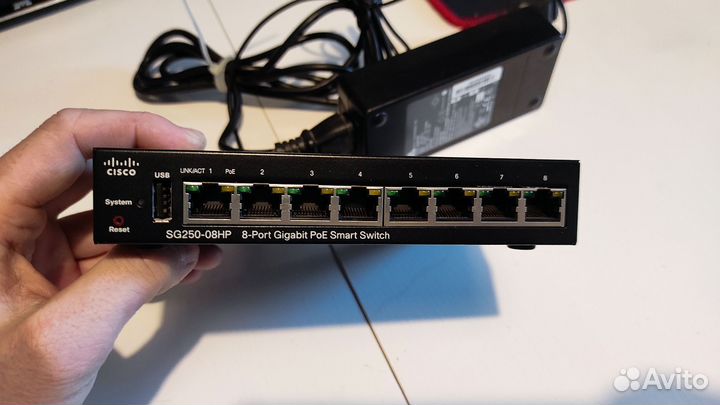PoE коммутатор Cisco SG250-08HP и Osnovo