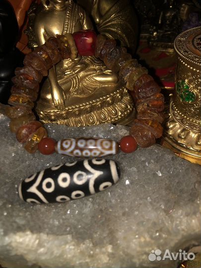 Бусина дзи 21 глаз старая