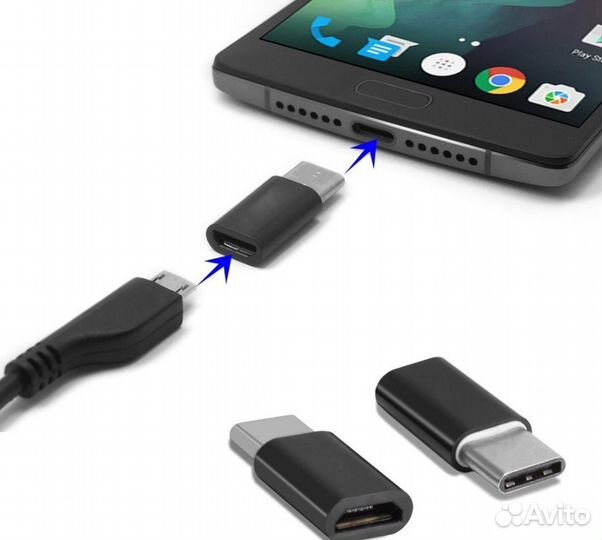 Переходник Micro USB to USB 3.1 Type-C Черный