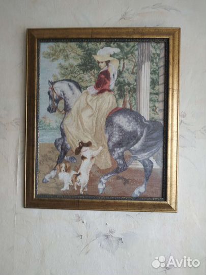 Картина Брюлова Всадница вышитая крестом