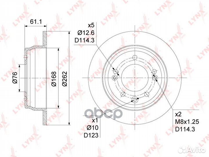 BN-1047 диск тормозной задний huyndai i30(FD)