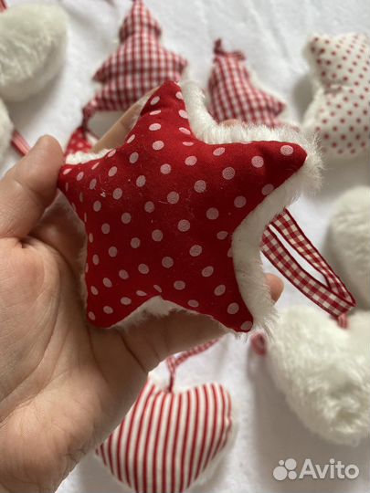 Елочные игрушки тканевые меховые IKEA 12шт