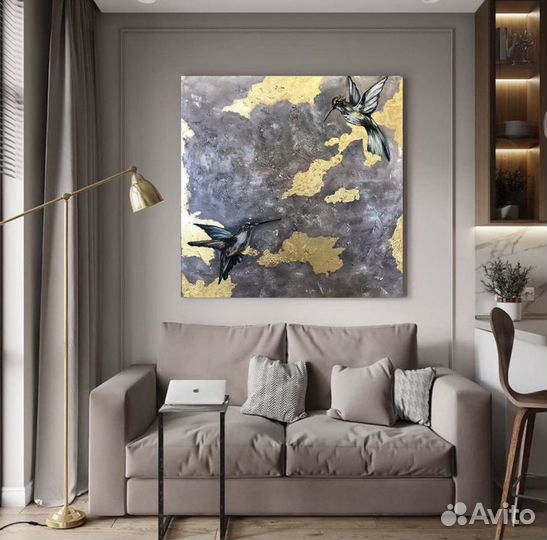 Интерьерная картина с зотой поталью