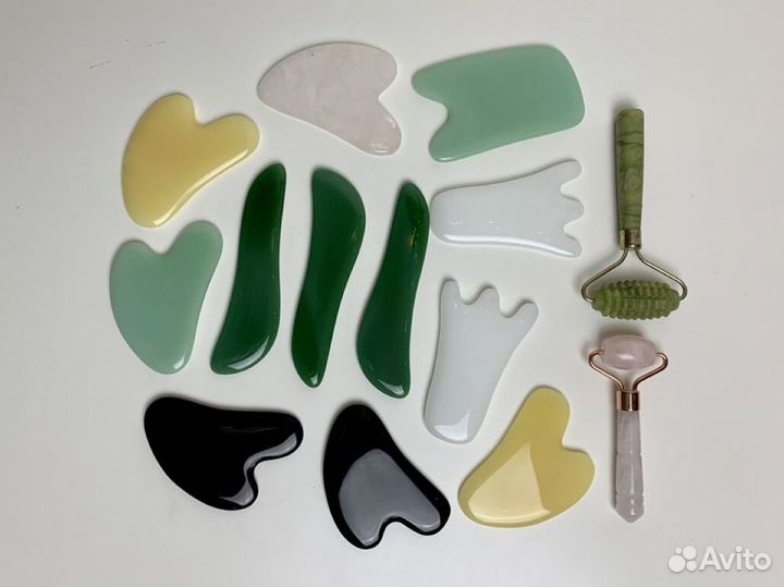 Скребок гуаша и массажный ролик