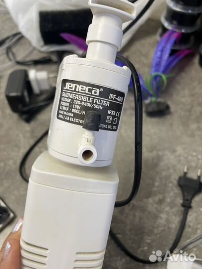 Фильтр для аквариума мощный+украшения