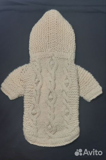 Вязаный свитер худи для собачки, S