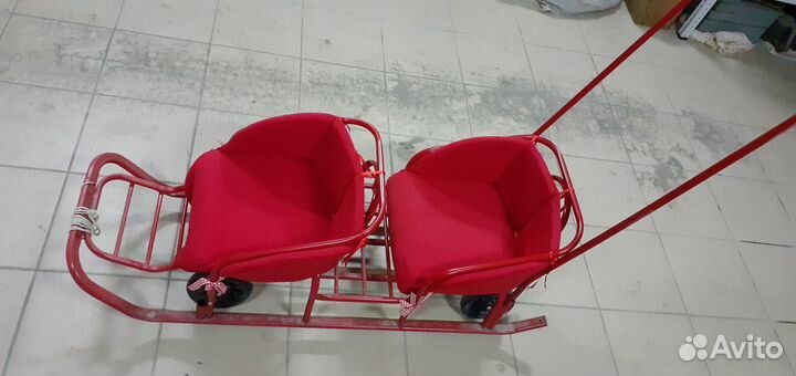 Санки для двойни с колесами