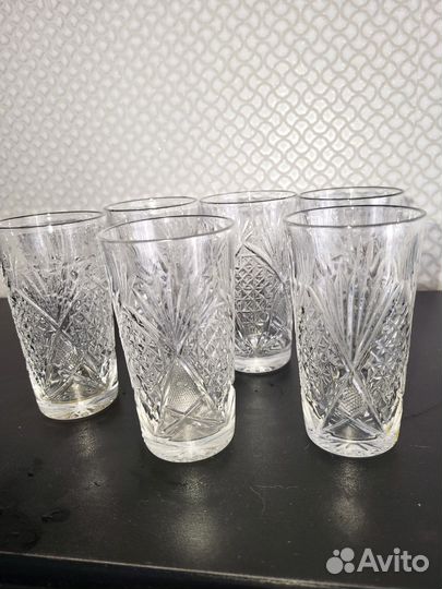 Хрустальные стаканы СССР, 6 штук